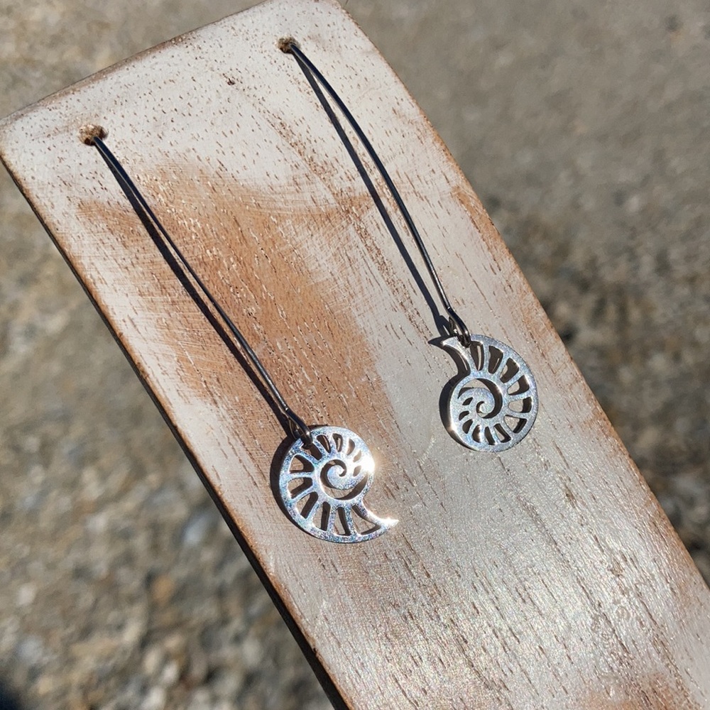 HP Ammonite Sea Snail Earrings